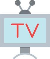 televisie plat pictogram vector