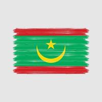 Mauritanië vlag penseelstreken. nationale vlag vector