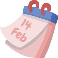 hand- getrokken kalender voor 14 februari illustratie vector