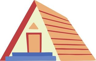 hand- getrokken houten hut illustratie vector