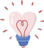 hand- getrokken hart vormig licht lamp illustratie vector