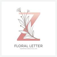 brief z bloemen logo geschikt voor kunstmatig schoonheid en ander. vector