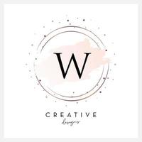 waterverf logo brief w voor schoonheid kunstmatig bedrijf, bruiloft uitnodiging, en andere bedrijf vector