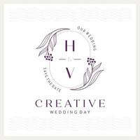 elegant en opvallende h en v monogram bruiloft logo vector