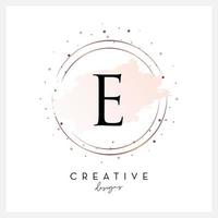 waterverf logo brief e voor schoonheid kunstmatig bedrijf, bruiloft uitnodiging, en andere bedrijf vector