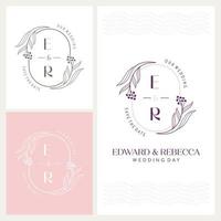 elegant en opvallende e en r monogram bruiloft logo vector