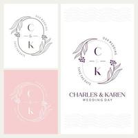 elegant en opvallende c en k monogram bruiloft logo vector