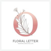 brief O bloemen logo geschikt voor kunstmatig schoonheid en ander. vector