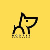 hond huisdier logo lijn ontwerp vector
