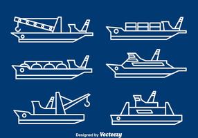 Schepen En Boten Lijn Vector