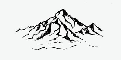 berglandschap, met de hand getekende illustratie vector