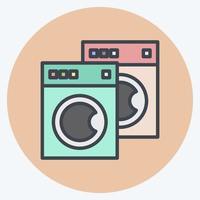 icoon het wassen machines. verwant naar wasserij symbool. kleur maat stijl. gemakkelijk ontwerp bewerkbaar. gemakkelijk illustratie, mooi zo voor prints vector