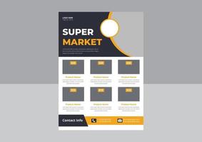 super winkel flyer ontwerp. super verkoop flyer poster folder sjabloon. supermarkt verkoop flyer ontwerp. omslag, A4-formaat, flyerontwerp. vector