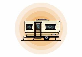 traan busje camper illustratie insigne ontwerp vector