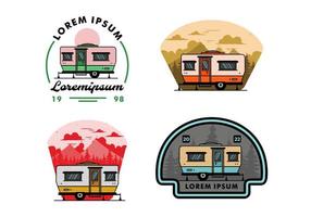 traan busje camper illustratie insigne ontwerp vector