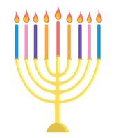 hunukkah menora icoon vector illustratie geïsoleerd Aan wit achtergrond