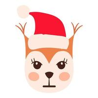 eekhoorn emoji hoofden de kerstman hoed reeks vector