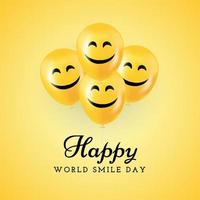 gelukkig wereld glimlach dag groet kaart sjabloon vector