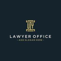 uy eerste logo monogram ontwerp voor legaal, advocaat, advocaat en wet firma vector