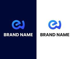brief e en w modern logo ontwerp sjabloon vector