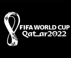 mondiaal fifa wereld kop qatar 2022 officieel logo wit kampioen symbool ontwerp vector abstract illustratie met zwart achtergrond