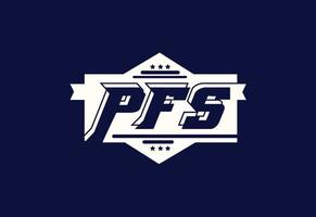 pfs brief logo en icoon ontwerp sjabloon vector