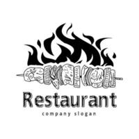 shish kebab logo ontwerp. vector