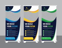 rollen omhoog banier ontwerp sjabloon, modern x-banner vector