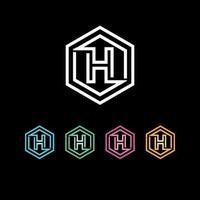 h hexagone logo ontwerp creatief brief h vector