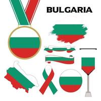 elementen verzameling met de vlag van bulgarije ontwerp sjabloon vector