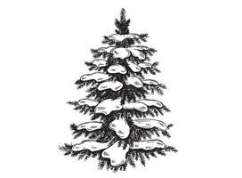 kerstboom. hand getekende illustratie. vector