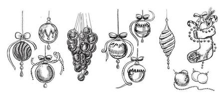 Kerstmis reeks in schetsen stijl. hand- getrokken illustratie. vector