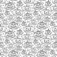 halloween patroon met pompoenen glimlachen vector