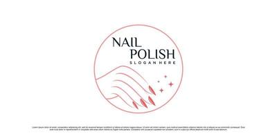 nagel en manicure logo ontwerp voor nagel salon met embleem stijl en creatief element premie vector