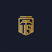 ons eerste monogram logo elegant met schild stijl ontwerp voor muur muurschildering advocatenkantoor gaming vector