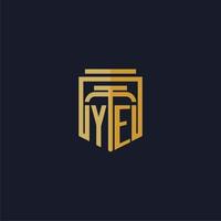 gij eerste monogram logo elegant met schild stijl ontwerp voor muur muurschildering advocatenkantoor gaming vector