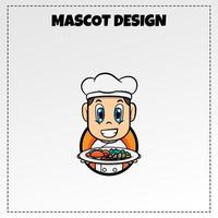 voedsel logo zee voedsel mascotte illustratie vector ontwerp