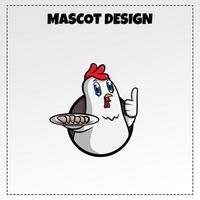 kip voedsel logo vector dier mascotte illustratie ontwerp