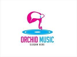 orchidee muziek- logo vector