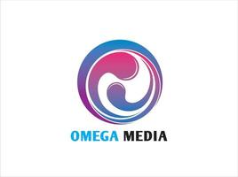 3d brief O omega media logo vector
