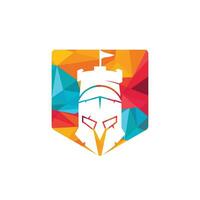 spartaans kasteel vector logo ontwerp sjabloon. krijger spartaans logo ontwerp sjabloon.