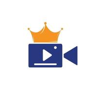 koning video vector logo ontwerp sjabloon. Koninklijk film logo ontwerp vector.