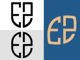 creatief eerste brieven ez logo ontwerpen bundel. vector