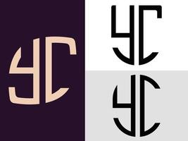 creatief eerste brieven yc logo ontwerpen bundel. vector