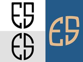 creatief eerste brieven es logo ontwerpen bundel. vector
