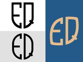 creatief eerste brieven eq logo ontwerpen bundel. vector