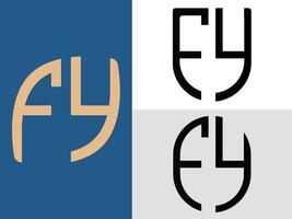 creatief eerste brieven fy logo ontwerpen bundel vector