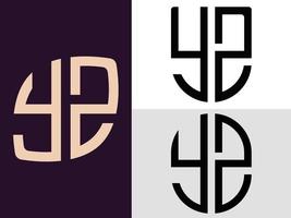 creatief eerste brieven yz logo ontwerpen bundel. vector