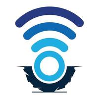 wiel en Wifi logo combinatie. band en signaal icoon. vector