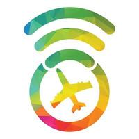 vliegtuig met Wifi logo concept ontwerp. vector